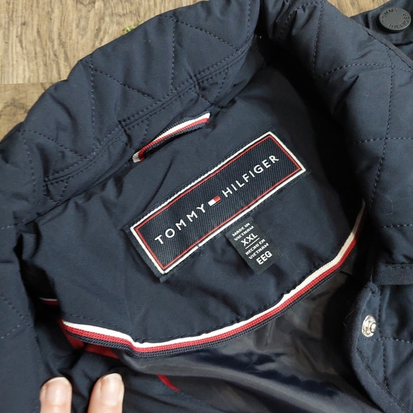 TOMMY‎ HILFIGER xxl Quilted Full Button Jacket Coat Womens puffer Navy blue - Picture 5 of 8